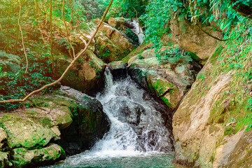 beautiful waterfalls inside forests and natural resources