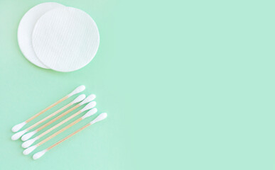 Bamboo eco cotton swabs and cotton pads for personal hygiene