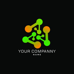 dna icon element, gradation dna logo technology vector eps 10