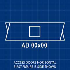 Symbol of Access Doors Horizontal First Figure is Side Shown  Vector illustration symbol of Mechanical System