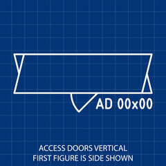 Symbol of Access Doors Vertical First Figure is Side Shown Vector illustration symbol of Mechanical System