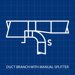 Symbol of Duct Branch with Manual Splitter Vector illustration symbol of Mechanical System