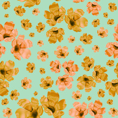 Simple flowers print background. Seamless floral pattern with camomile flower. Floral pattern with camomile Cute pattern with small flowers.