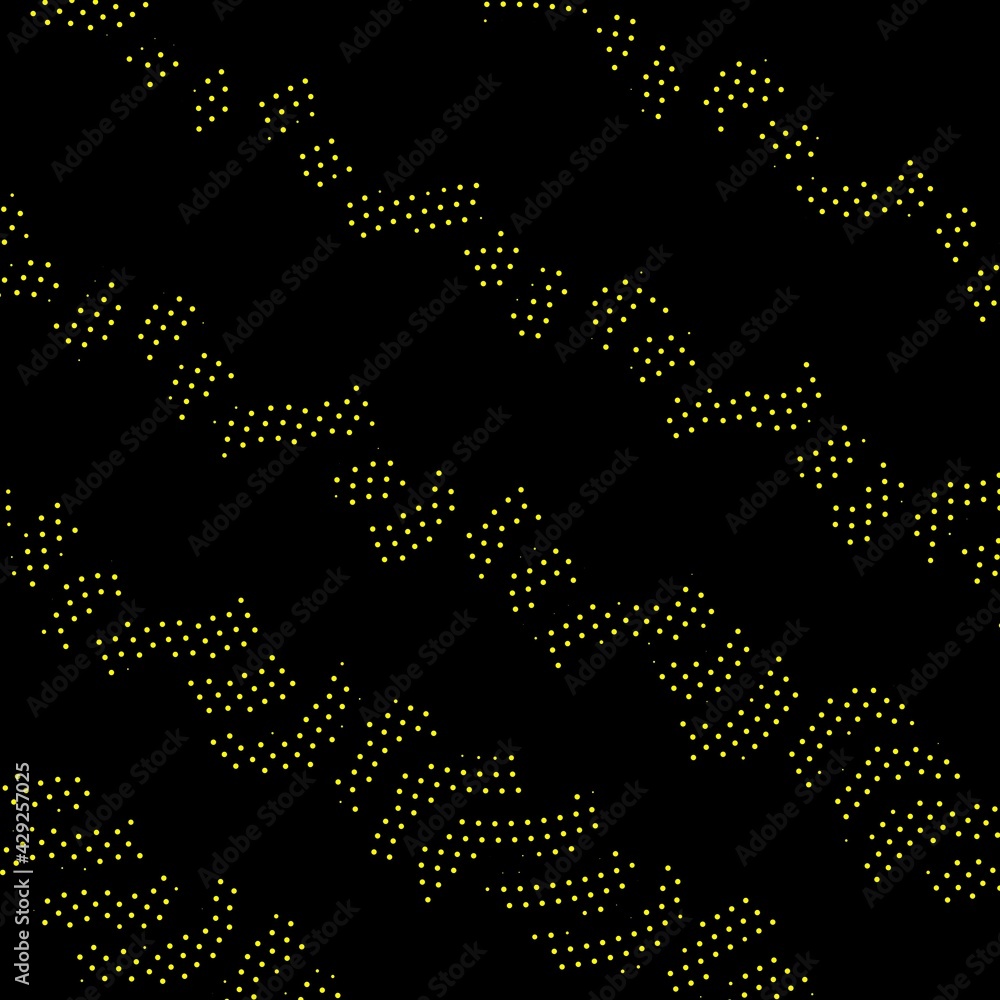Poster halftone style design of many diagonal stripe shapes in white colour on a black background