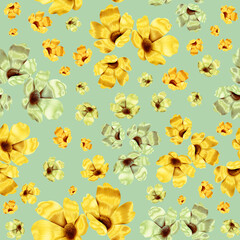 Fototapeta na wymiar Simple flowers print background. Seamless floral pattern with camomile flower. Floral pattern with camomile Cute pattern with small flowers.