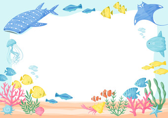 Fototapeta na wymiar colorful illustration of sea creatures