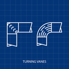 Symbol of Turning Venes Vector illustration Symbol of Mechanical System 