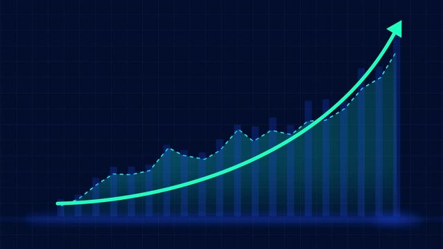 Good Economic Growth Graph Chart Animation with Arrow Direction