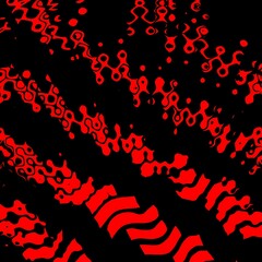 Naklejka na ściany i meble ripple effect 3D design of many diagonal stripe shapes in very bright neon dark red colour on a black background