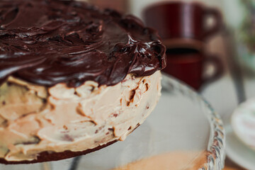Delicious homemade dessert / Rich Dark Chocolate Cake / Moist, creamy and bitter chocolate taste....