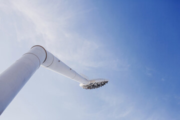 White high mast with spotlight