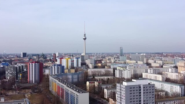 Wonderful aerial view over Berlin. Amazing drone footage