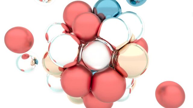 Modern metal elastic color spheres soft body colli