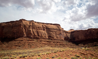 Stunning views of Oljato-Monument Valley Utah on a partly cloudy day