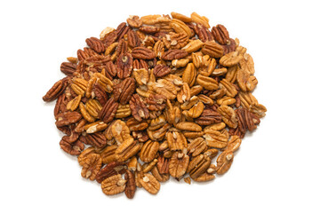 Pecan-nut isolated on white background.