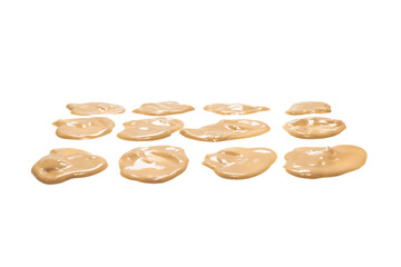 Mushroom sauce splashes isolated on white background.