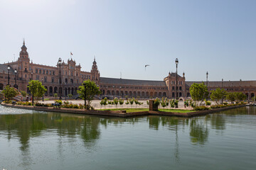 Panoramic view of the Plaza de Seville, Andalusia, Spain