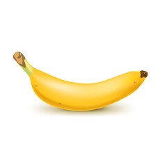 Realistic banana isolated on white background. Tropical fruit. Realistic vector illustration