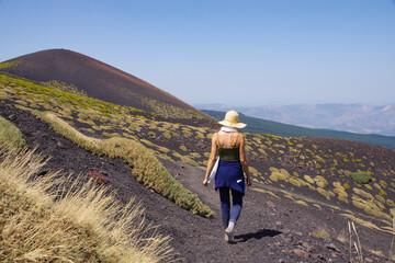 Fototapeta na wymiar Climbing the Mount Etna