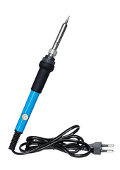 soldering iron with wire isolated on white background