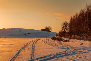 winter landscape with snow