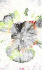  Red Printed Tie. Ink Multi Wash Illustration.