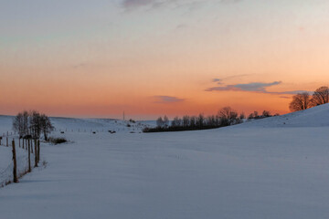 sunset in winter