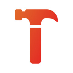 ハンマー、製作、修理のアイコンイラスト （グラデーション塗りバージョン）.