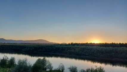 Międzybrodzkie Lake at sunset
