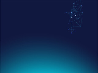 Plexus Nodes Linked Vector Background. Blue