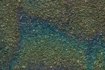 Spill of oil products. Rainbow oily streaks on polluted land and water