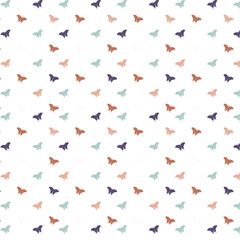 Fototapeta na wymiar Hand drawn butterflies pattern in purple, green and brown. Can be used for fashion graphics such as T-shirt prints leggings pajamas fabrics or for home decor such as wallpapers tablecloths bedclothes.