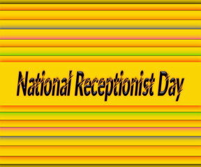 calendar of May month, holidays of May. National Receptionist Day , on yellow background