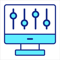 controller flat line icon modern illustration