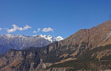 landscape with snow and mountains