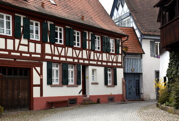 Gasse mit Fachwerkhäusern in Gengenbach