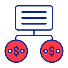 document share flat line icon modern illustration