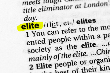 Highlighted word elite concept and meaning