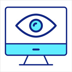 display vision flat line icon modern illustration