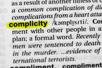 Highlighted word complicity concept and meaning