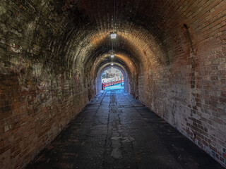 View of the pedestrian crossing under the tunnel.