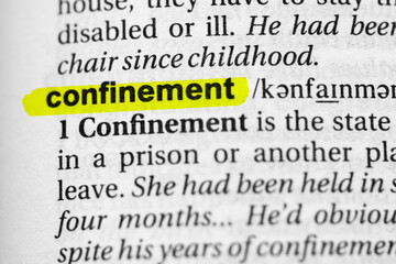 Highlighted word confinement concept and meaning.