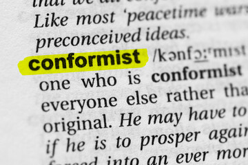 Highlighted word conformist concept and meaning.