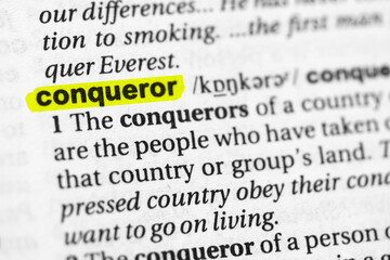 Highlighted word conqueror concept and meaning.