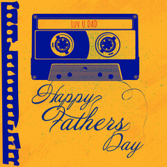 Father's Day Card, retro cassette tape, Old School Dads