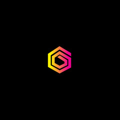 Vector logo design template. Hexagon infinity loop shape, business technology abstract symbol. Letter G icon.