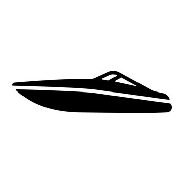 Speedboat flat vector glyph icon design isolated