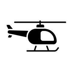 Helicopter flat vector glyph icon design isolated