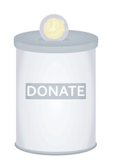 Donation box container. vector illustration