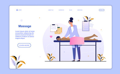 Female character enjoing professional massage